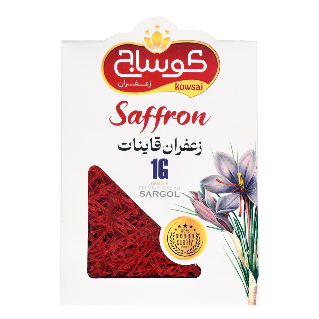 زعفران سوپر نگین ۱ گرمی با بسته بندی پاکتی محصولات بسته بندی